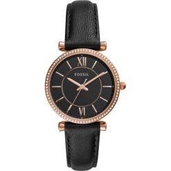 Zegarek FOSSIL - Carlie ES4507 Black/Rose Gold. Czarne zegarki damskie Fossil, ze stali. W wyprzedaży za 389,00 zł.