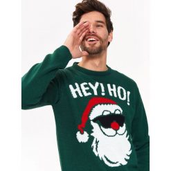 SWETER XMASS. Szare swetry klasyczne męskie marki Top Secret, na lato, m, eleganckie, z golfem. Za 39,99 zł.