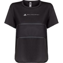 T-shirt ADIDAS BY STELLA McCARTNEY RUN LOOSE TEE. Czarne topy damskie adidas by Stella McCartney, z nadrukiem, ze skóry, z okrągłym kołnierzem. Za 380,00 zł.