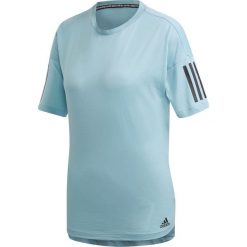 Adidas Performance 3-Stripes Koszulka Niebieski. Niebieskie koszulki damskie adidas Performance, m, z nadrukiem, z elastanu, bez kołnierzyka. Za 128,95 zł.