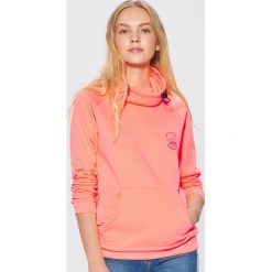 Bluzy damskie: Bluza typu kangurka - Pomarańczowy