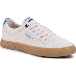 Tenisówki PEPE JEANS - Kenton Basic Man PMS30604 Ecru 814/1. Brązowe półbuty męskie Pepe Jeans, na co dzień, bez wzorów, z jeansu, klasyczne, bez zapięcia. W wyprzedaży za 169,00 zł.