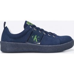 Calvin Klein Jeans - Tenisówki. Niebieskie trampki męskie marki Calvin Klein Jeans, bez wzorów, z jeansu, na sznurówki. W wyprzedaży za 399,90 zł.