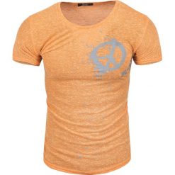 Koszulka męska t-shirt w kropki pomarańcz Recea. Koszulki męskie Recea, xl, bez wzorów, z bawełny, bez kołnierzyka, bez rękawów. W wyprzedaży za 14,99 zł.