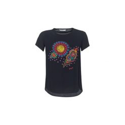 T-shirty z krótkim rękawem Desigual NAIKLE. Czarne t-shirty damskie marki Desigual, s, bez wzorów, bez kołnierzyka. Za 247,20 zł.