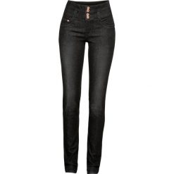 Dżinsy SKINNY bonprix czarny denim. Czarne jeansy damskie bonprix, bez wzorów, z jeansu. Za 99,99 zł.
