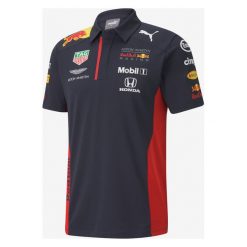 Puma Aston Martin Red Bull Racing Team Polo Koszulka Niebieski. Niebieskie podkoszulki męskie Puma, m, z nadrukiem, z poliesteru, bez rękawów. Za 343,95 zł.