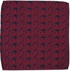 Elegancka, Męska Poszetka - ALTIES - Oryginalny Wzór Paisley POSZALTTANIA0129. Czerwone poszetki męskie Alties, bez wzorów, z materiału, eleganckie. Za 16,90 zł.