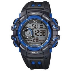 Zegarek Q&Q Męski Q&Q M156-004 Dual Time czarno-granatowy. Niebieskie zegarki męskie Q&Q. Za 119,00 zł.