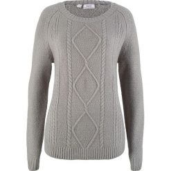 Sweter bonprix jasnoszary melanż. Szare swetry damskie bonprix, bez wzorów, bez rękawów, bez kaptura. Za 69,99 zł.