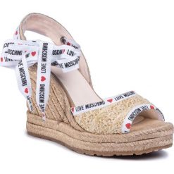 Espadryle LOVE MOSCHINO - JA1611AI0AJQ0107 Rafia Naturale. Brązowe espadryle damskie Love Moschino, bez wzorów, ze skóry, bez obcasa, na obcasie. Za 1049,00 zł.