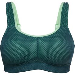Biustonosz sportowy Level 3 bonprix niebieskozielony - kremowy miętowy. Niebieskie biustonosze sportowe damskie bonprix, z haftami, ze skóry, do biegania. Za 84,99 zł.