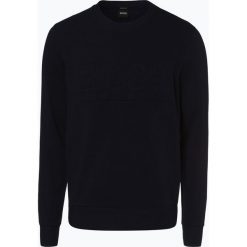 BOSS - Męska bluza nierozpinana – Stadler 16, niebieski. Niebieskie bluzy męskie Boss, m, z haftami, bez kołnierzyka, bez rękawów, bez kaptura. Za 499,95 zł.
