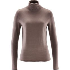 Sweter z golfem i kaszmirem bonprix brązowy. Brązowe golfy damskie bonprix, z kaszmiru. Za 109,99 zł.
