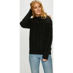 Miss Sixty - Sweter. Czarne swetry damskie Miss Sixty, s, z aplikacjami, z dzianiny, z krótkim rękawem, krótkie, bez kaptura. W wyprzedaży za 429,90 zł.