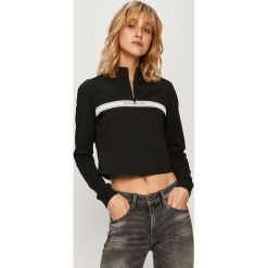 Calvin Klein Jeans - Bluza. Czarne bluzy damskie Calvin Klein Jeans, s, z nadrukiem, z elastanu, bez rękawów, bez kaptura. Za 359,90 zł.