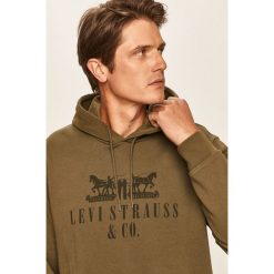 Levi's - Bluza. Zielone bluzy męskie Levi's®, s, z nadrukiem, z bawełny, z kapturem, bez rękawów, z kapturem. W wyprzedaży za 139,90 zł.