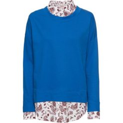 Bluza bawełniana 2 w 1 bonprix lazurowy. Niebieskie bluzy damskie bonprix, z bawełny. Za 89,99 zł.