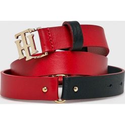 Tommy Hilfiger - Pasek skórzany. Niebieskie paski damskie marki TOMMY HILFIGER, w paski, ze skóry. W wyprzedaży za 159,90 zł.