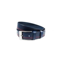 Granatowy pasek z czerwonym przeszyciem KMG13. Czerwone paski męskie Modini Moda Męska, w paski, ze skóry, casualowe. Za 58,50 zł.