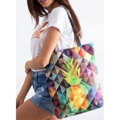 Torebka damska shopper bag Lorenti Sunny Ananas 049 - Szary. Szare torby damskie na zakupy LORENTI. Za 74,99 zł.