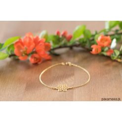 Bransoletka z rozetką BOHO. Żółte bransoletki damskie sznurkowe Pakamera, pozłacane. Za 79,00 zł.