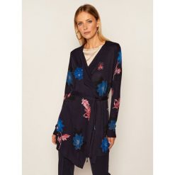 Kardigan Desigual Oporto 20WWJFAU. Niebieskie swetry damskie Desigual, l, bez wzorów, bez rękawów, bez kaptura. Za 399,00 zł.