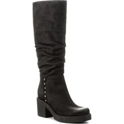 Kozaki ANN MEX - 8414 20C Czarny. Czarne buty zimowe damskie marki Kazar, ze skóry, przed kolano, na wysokim obcasie, na obcasie. W wyprzedaży za 369,00 zł.