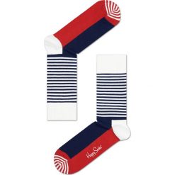 Happy Socks - Skarpety Half Stripe. Szare skarpetki męskie marki Happy Socks, z bawełny. W wyprzedaży za 27,90 zł.
