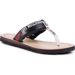Japonki LOVE MOSCHINO - JA28101G0AJA0000 Nero. Czarne klapki damskie Love Moschino, bez wzorów, ze skóry ekologicznej, bez obcasa. W wyprzedaży za 539,00 zł.