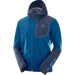 Kurtka Salomon Bonatti Pro WP Jacket Granatowo-Niebieska. Niebieskie kurtki sportowe męskie marki Salomon, m, bez wzorów, długie, bez kaptura, do biegania. Za 859,99 zł.