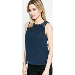 Vero Moda - Top. Szare topy damskie Vero Moda, l, z poliesteru, z okrągłym kołnierzem. W wyprzedaży za 69,90 zł.