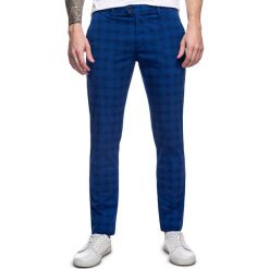 Spodnie STEFANO SMNS030073. Niebieskie spodnie męskie na lato, m, z elastanu, eleganckie. Za 199,00 zł.