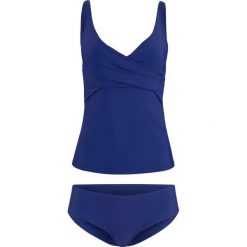 Tankini (2 części) bonprix ciemnoniebieski. Niebieskie stroje kąpielowe damskie bonprix, bez wzorów. Za 99,99 zł.