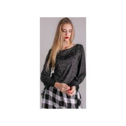 Bluzka damska CZARNA ze srebrną nitką. Czarne bluzki damskie 3 for u, m, bez wzorów, z elastanu, eleganckie, z klasycznym kołnierzykiem, bez rękawów. Za 169,00 zł.