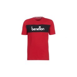 T-shirty z krótkim rękawem Benetton CLYDE. Czerwone t-shirty męskie Benetton, s, bez wzorów, bez kołnierzyka, krótkie. Za 75,70 zł.