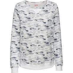 Bluza dresowa, długi rękaw bonprix biel wełny z nadrukiem. Białe bluzy damskie marki bonprix, z wełny. Za 64,99 zł.