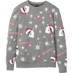 Bluza z bożonarodzeniowym nadrukiem Slim Fit bonprix szary melanż z nadrukiem. Szare bluzy męskie bonprix, xxl, z nadrukiem, z okrągłym kołnierzem, bez rękawów, bez kaptura. Za 74,99 zł.