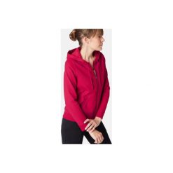 Bluza na zamek z kapturem Gym & Pilates 520 damska. Różowe bluzy damskie DOMYOS, s, bez wzorów, z bawełny, bez rękawów, z kapturem. Za 59,99 zł.
