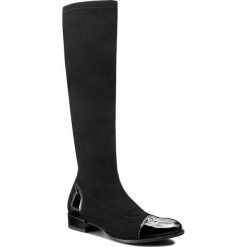 Kozaki SAGAN - 2797 Czarny Lycra/Czarny Lakier. Czarne kozaki damskie Sagan, z lycry, przed kolano, na wysokim obcasie, bez zapięcia. Za 289,00 zł.
