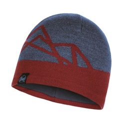 Czapka w kolorze szaro-bordowym. Szare czapki męskie Buff, z materiału. W wyprzedaży za 64,95 zł.