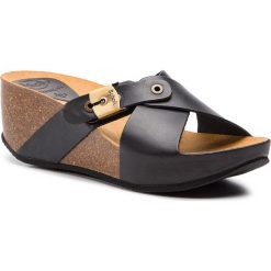 Klapki SCHOLL - Elon 2.0 F27385 1162 370 Black/Bronze. Czarne klapki damskie Scholl, bez wzorów, ze skóry ekologicznej, bez obcasa, na obcasie. W wyprzedaży za 289,00 zł.