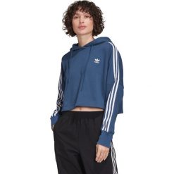 Adidas Originals Bluza Niebieski. Niebieskie bluzy damskie adidas Originals, z haftami, z bawełny, bez rękawów, bez kaptura. Za 214,95 zł.