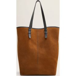 Mango - Torebka skórzana Borja. Torebki klasyczne damskie Mango, bez wzorów, z bawełny, casualowe, na ramię, duże, bez dodatków. Za 229,90 zł.