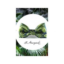 MUCHA "Tropical". Zielone muszki męskie marki B.muszyński, w paski, z satyny, eleganckie. Za 100,00 zł.