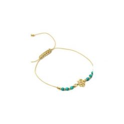 Bransoletka Magnezyt Lotos złoto. Niebieskie bransoletki damskie Brazi druse jewelry, z nylonu, złote. Za 110,00 zł.