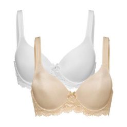 Cellbes Biustonosz Molly 2 Pack beżowy biały female beżowy/biały 95C. Brązowe biustonosze Cellbes, w koronkowe wzory, z koronki. Za 179,00 zł.