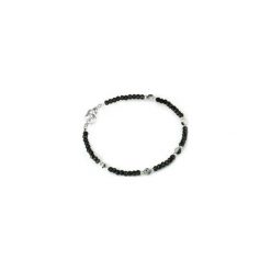 Bransoletka Spinel i Kamień Księżycowy srebro. Czarne bransoletki damskie Brazi druse jewelry, z kamieniem księżycowym, srebrne. Za 150,00 zł.