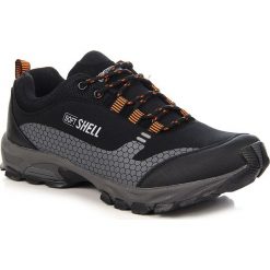 Buty trekkingowe męskie: Czarno pomarańczonwe sportowe buty męskie trekkingowe Wishot