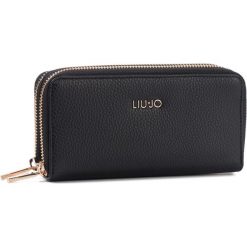 Duży Portfel Damski LIU JO - Xl Double Zip Around N69188 E0033 Nero 22222. Czarne portfele damskie Liu Jo, bez wzorów, ze skóry ekologicznej. Za 339,00 zł.